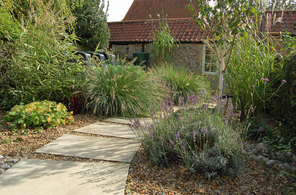 Garden for a Norfolk flint cottage