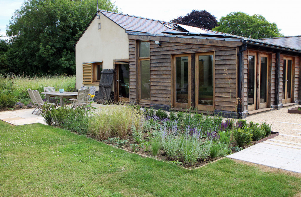 contemporary barn conversion garden