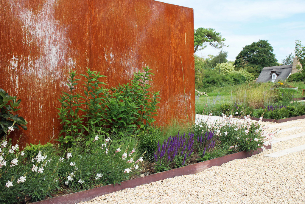 contemporary barn conversion garden