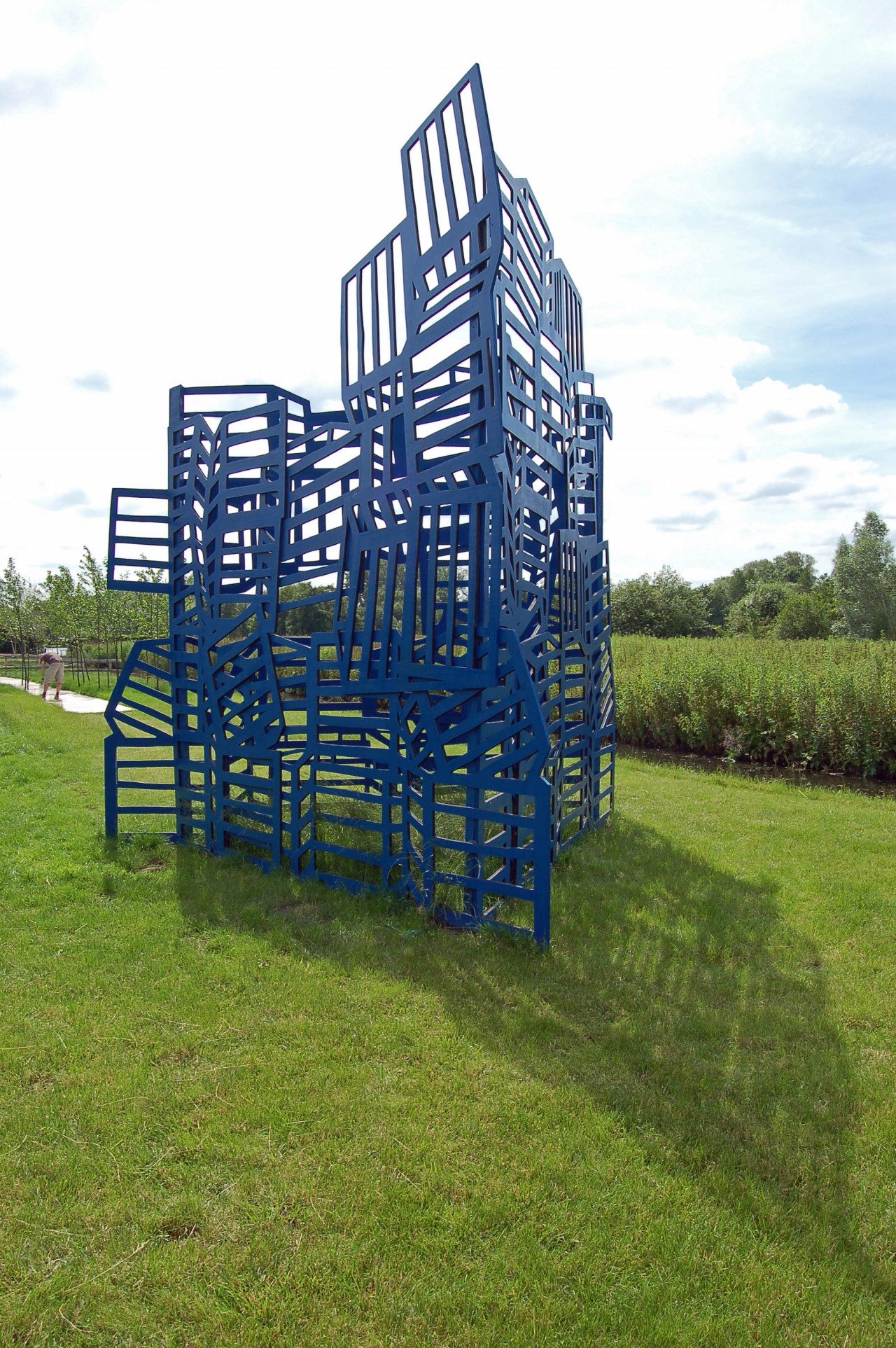 Landscape and art installation, woad planting