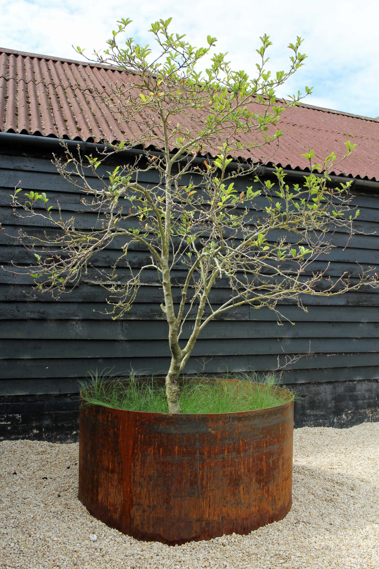 contemporary barn conversion garden