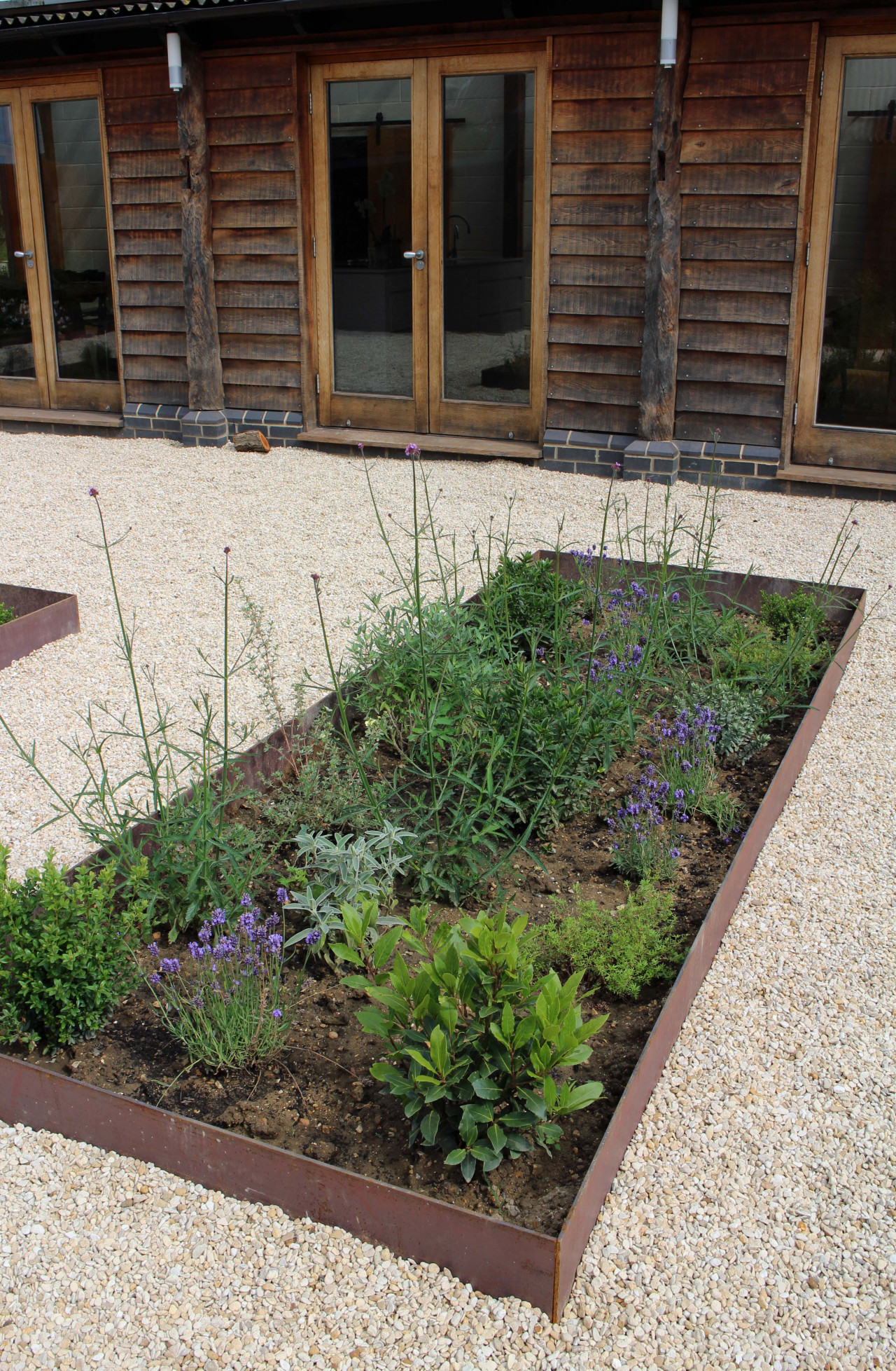 contemporary barn conversion garden